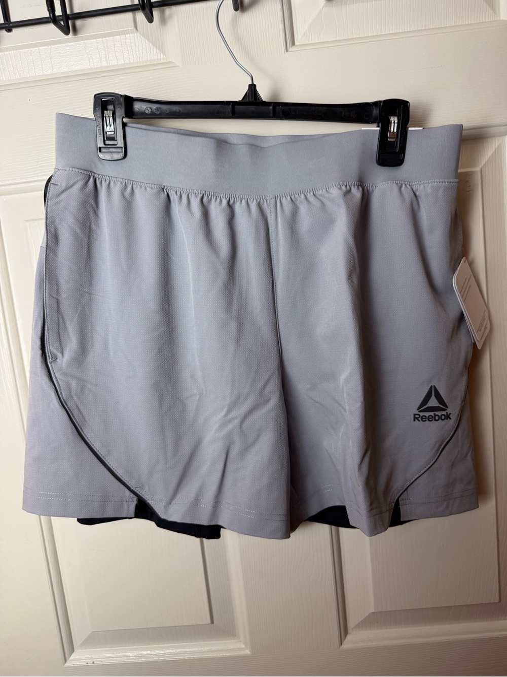 Reebok Men's Light Gray Layered Training Shorts